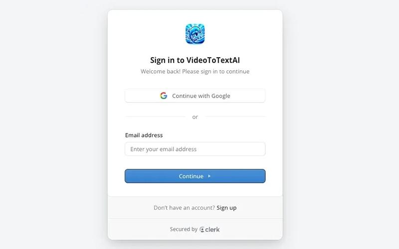 Video to Text AI Sign In