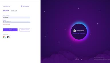Voximplant Platform Login