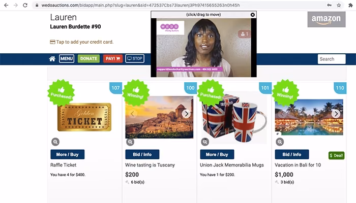 WEDO Charity Auctions Silent Auction with Live Stream