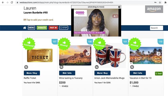 WEDO Charity Auctions Silent Auction with Live Stream