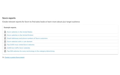 Wappalyzer Sovrn Reports