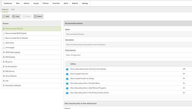 Webroot Business Endpoint Protection Policies Selection