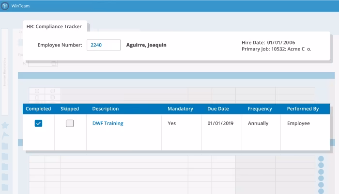 WinTeam Software HR Compliance Tracker