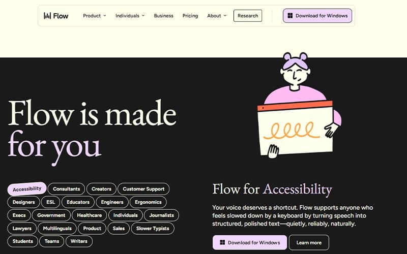 Wispr Flow Homepage