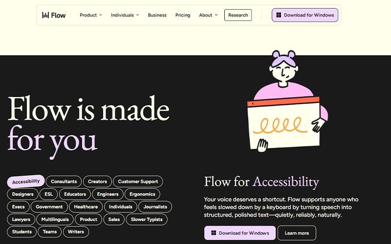 Wispr Flow Homepage