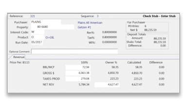 WolfePak ERP check stub entry