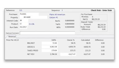 WolfePak ERP check stub entry