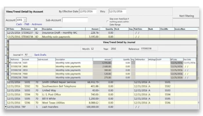 WolfePak ERP general ledger
