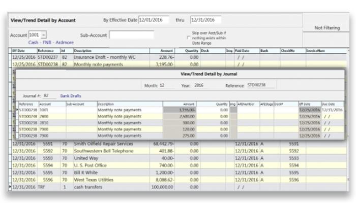 WolfePak ERP general ledger
