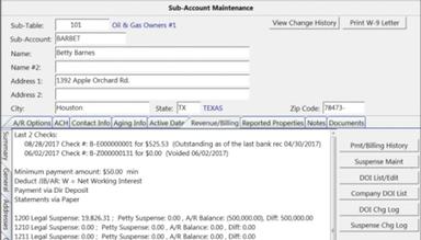 WolfePak ERP sub-account maintenance