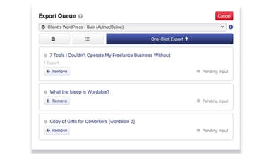 Wordable Export documents