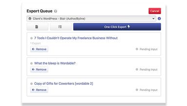 Wordable Export documents