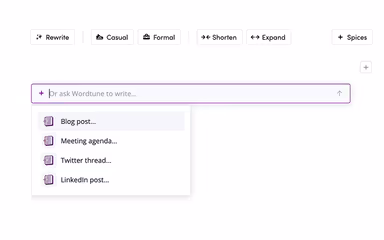 Wordtune: Generate Text from Scratch