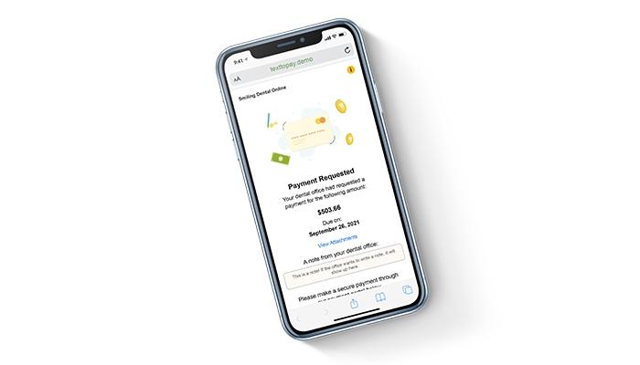 YAPI Pay offers easy pay by text options for your patients
