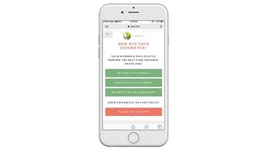 Yapi Review requests allow patients to post a real, positive review, or offer private feedback to the office with discretion