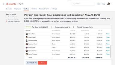 Zenefits Payroll Approval