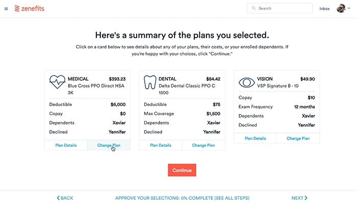 Zenefits Plans Summary