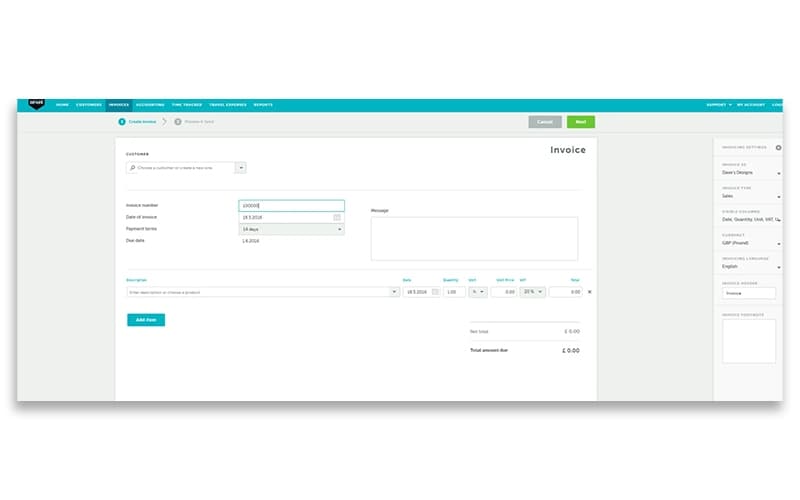 Zervant Create Invoices