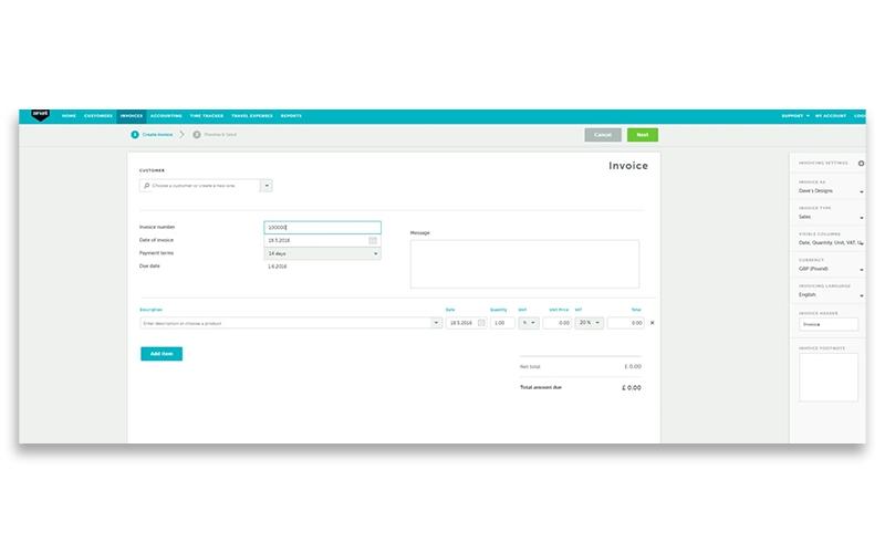 Zervant Create Invoices