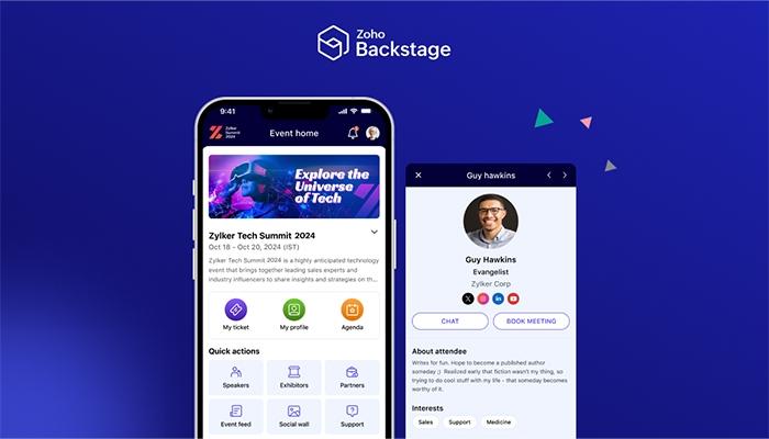 Zoho Backstage software Custom Event App