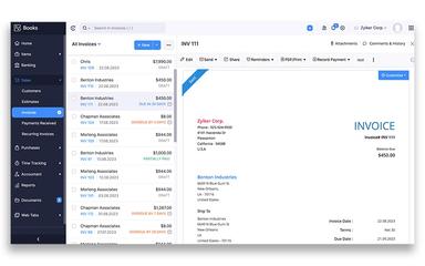 Zoho Books Invoices