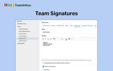 Zoho TeamInbox Team Signatures