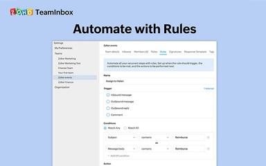 Zoho-TeamInbox Automate With Rules