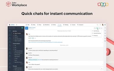 Zoho Workplace Quick Chats For Instant Communication