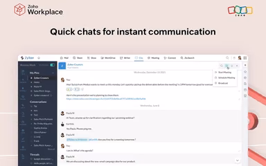 Zoho Workplace Quick Chats For Instant Communication
