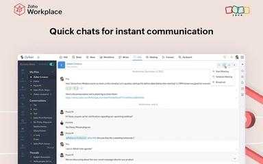 Zoho Workplace Quick Chats For Instant Communication