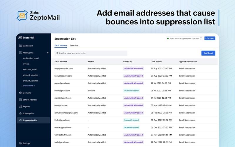 Zoho-ZeptoMail Add Email