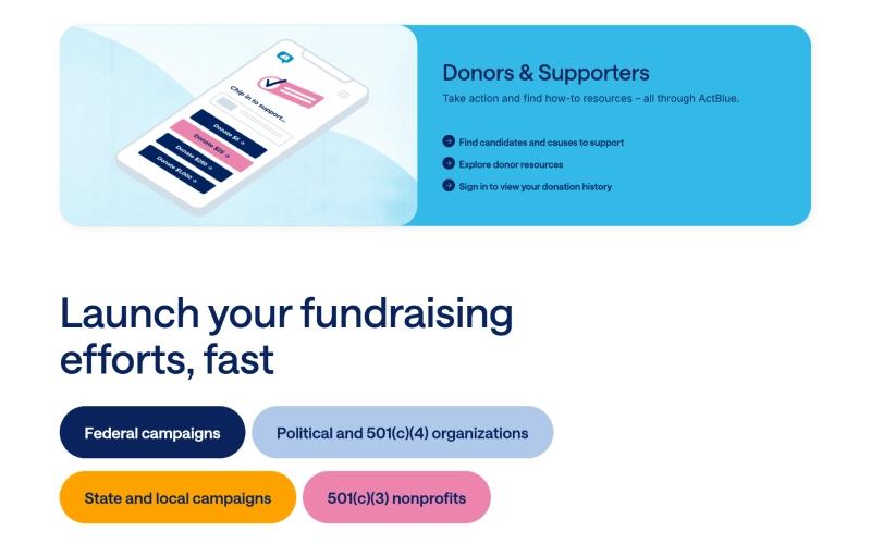 ActBlue Fundraising Efforts fast