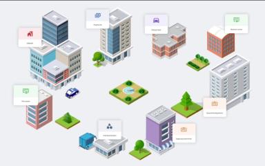 ACTIVENet Stylized City Illustration