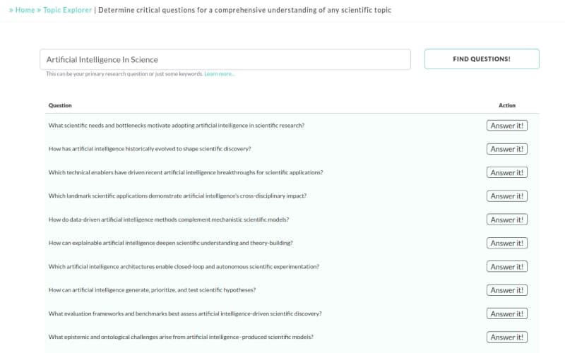 AI Writer Find Questions