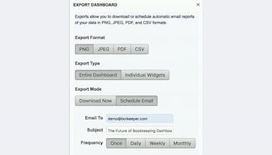 Botkeeper Exporting Dashboard