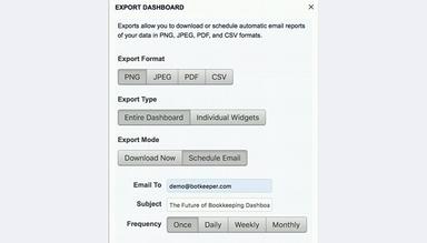 Botkeeper Exporting Dashboard