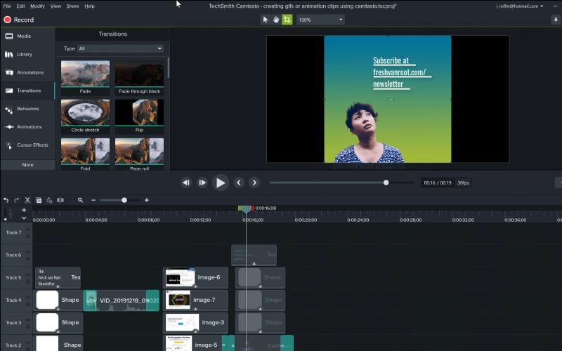 Camtasia Transitions