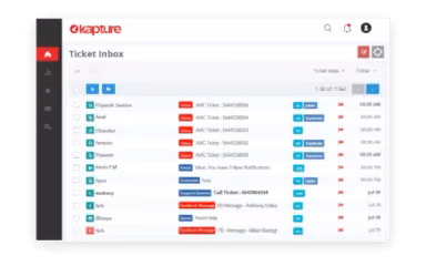 Kapture CRM Ticket Inbox