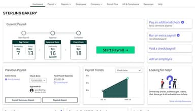 SurePayroll dashboard