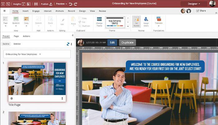 dominKnow ONE Claro Authoring Interface