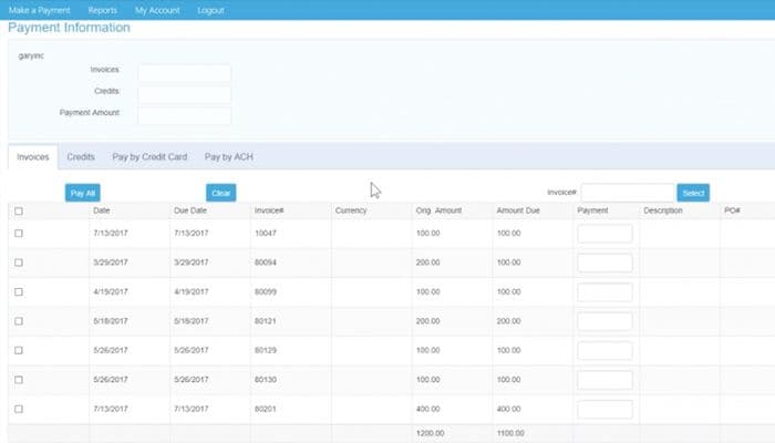 eBizCharge Invoices