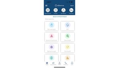 eDentra Mobile App Book Appointment