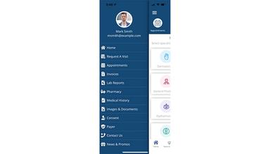 eDentra Mobile App Main Menu