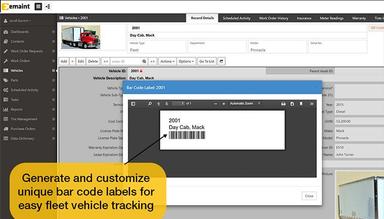 eMaint CMMS Unique Bar Code