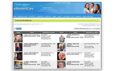 eResidentCare Residents list