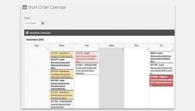 Work order calendar