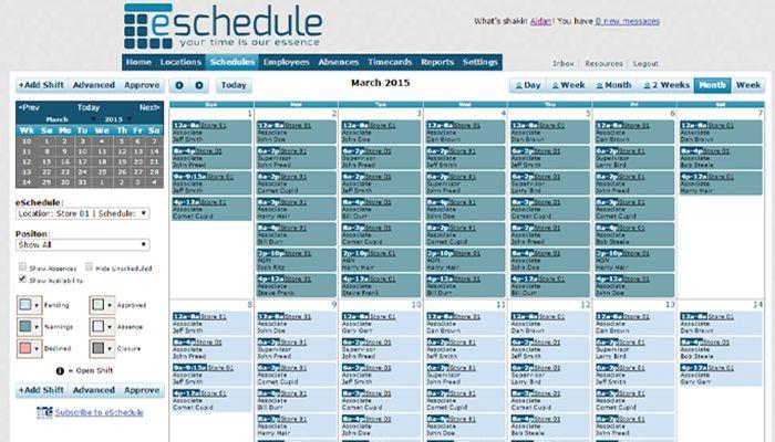 Monthly Schedule View