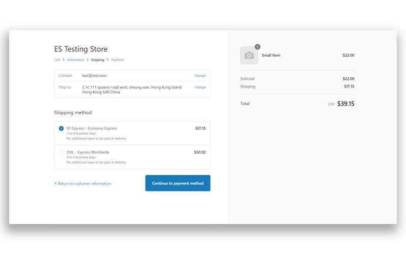 easyship Testing Store