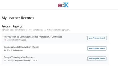 edX learner records