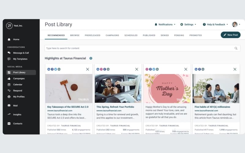 Hearsay Social Post Library